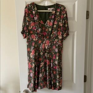 Loft Floral Green Dress